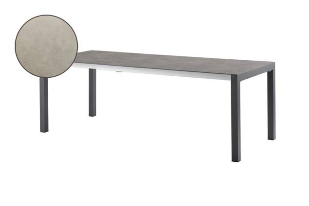 Kos Gartentisch ausziehbar Aluminium, mit Rollen 220/280x100 cm