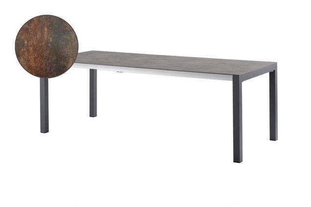 Kos Table de jardin à rallonge aluminium, avec roulettes 160/220x90 cm