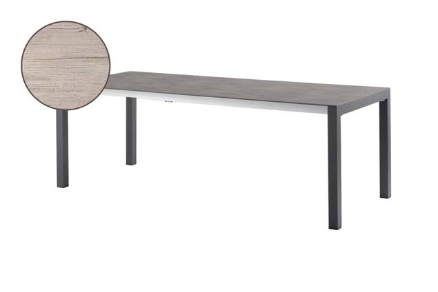 Kos Gartentisch ausziehbar Aluminium, mit Rollen 160/220x90 cm