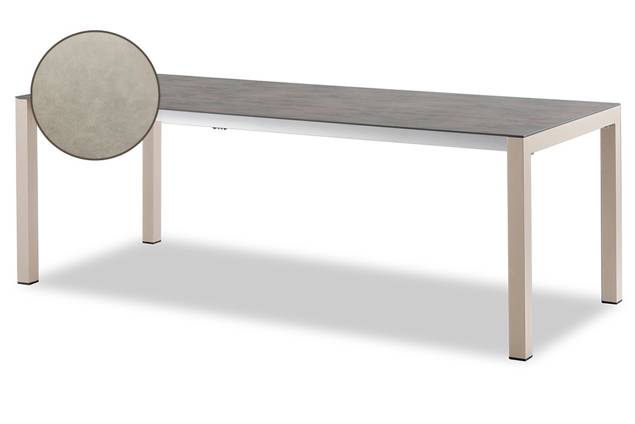 Kos Table de jardin à rallonge aluminium, avec roulettes 220/280x100 cm