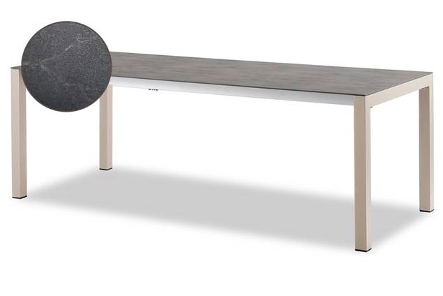 Kos Table de jardin à rallonge aluminium, avec roulettes 220/280x100 cm