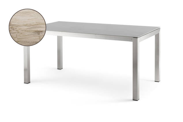 Kos Table de jardin à acier inoxydable 130/180x80 cm