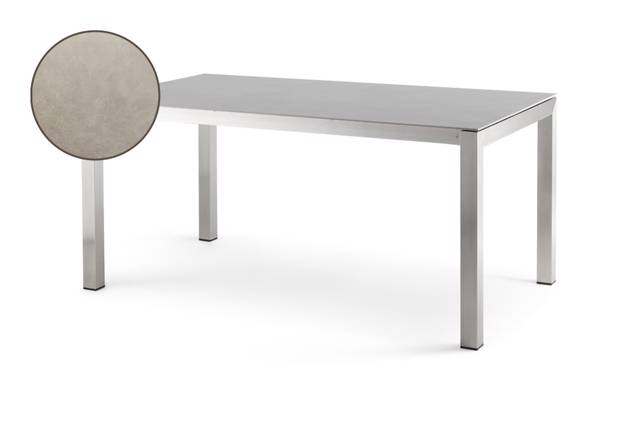 Kos Table de jardin à acier inoxydable 160/220x90 cm