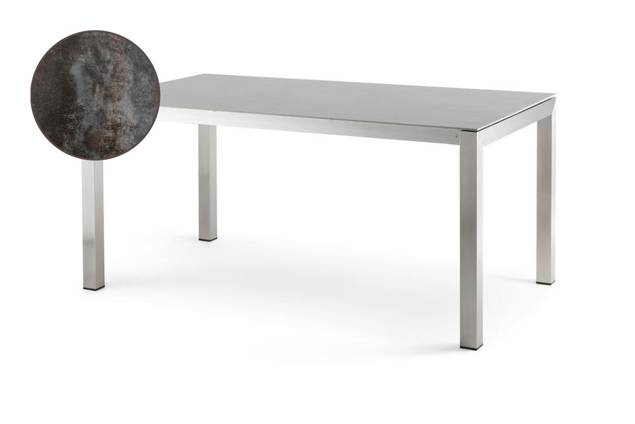 Kos Table de jardin à acier inoxydable, avec roulettes 160/210/260x90 cm