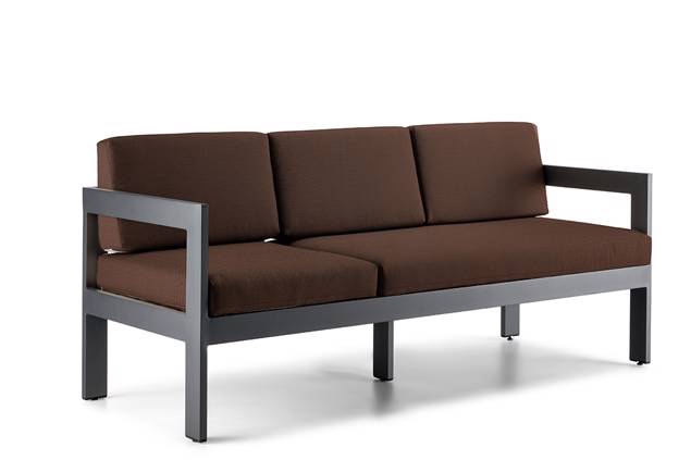 Livorno 3er Dininglounge Bank Aluminium 