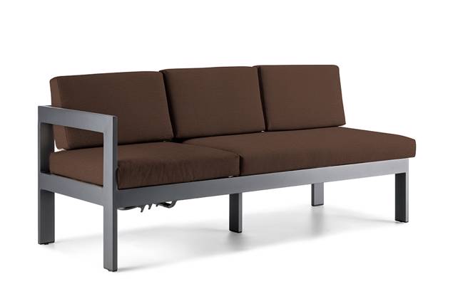 Livorno Banc de lounge dînatoire 3 places droite aluminium