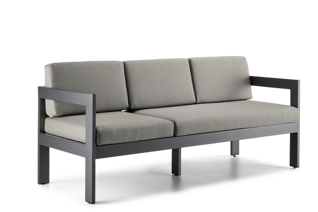 Livorno 3er Dininglounge Bank Aluminium 