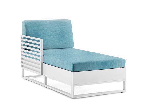 Miami Chaise longue avec accoudoir droite aluminium