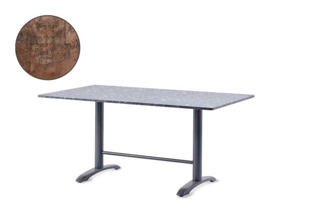 Modern Gartentisch Stahlguss 120x80 cm
