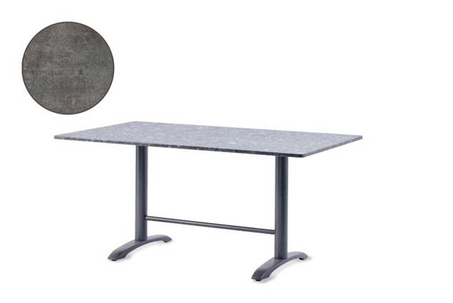 Modern Gartentisch Stahlguss 140x80 cm
