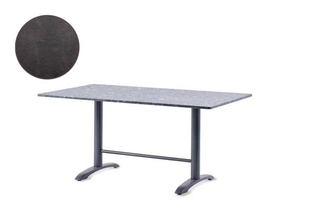 Modern Gartentisch Stahlguss 160x90 cm