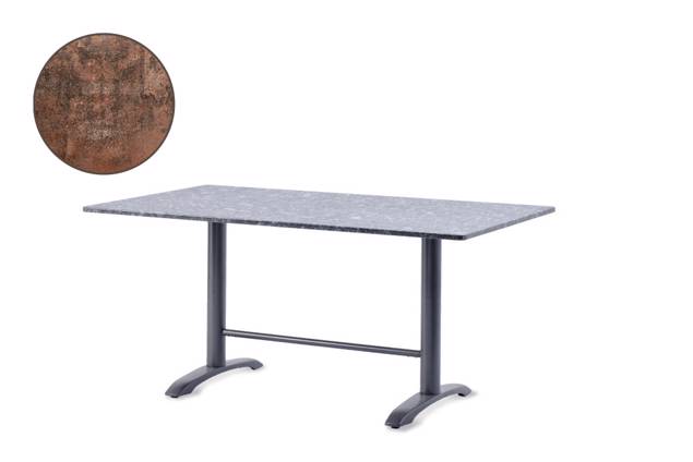 Modern Table de jardin fonte d'acier 120x70 cm