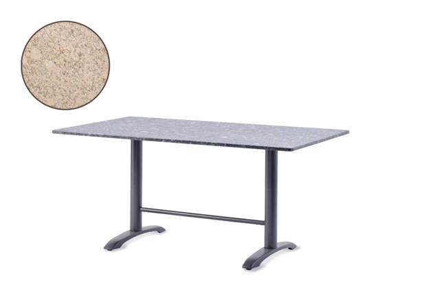 Modern Gartentisch Stahlguss 200x100 cm
