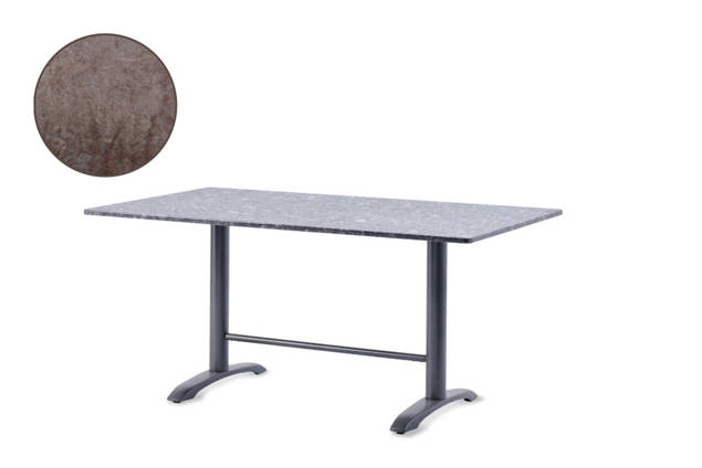 Modern Gartentisch Stahlguss 140x80 cm
