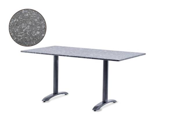 Modern Gartentisch Stahlguss 130x80 cm