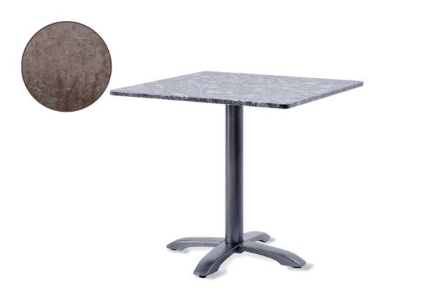 Modern Gartentisch Stahlguss 100x100 cm