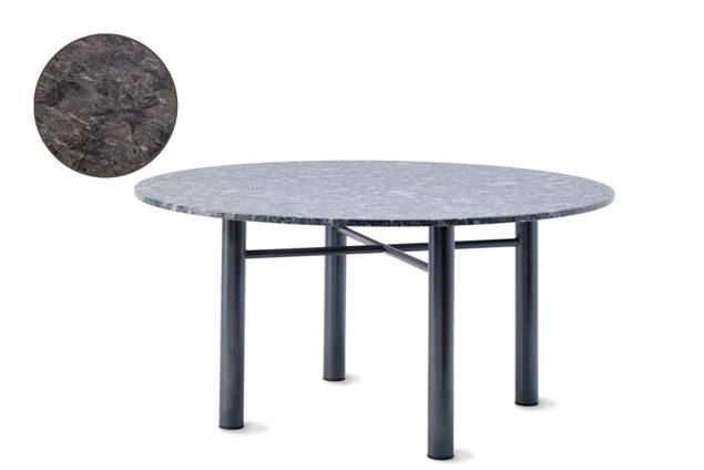 Modern Table de jardin ronde fonte d'acier 134x134 cm