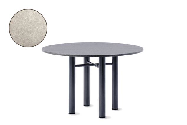 Modern Table de jardin ronde fonte d'acier Ø 115 cm