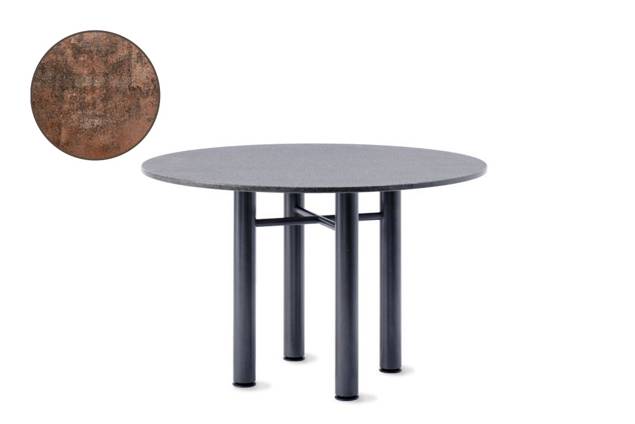 Modern Gartentisch rund Stahlguss Ø 115 cm