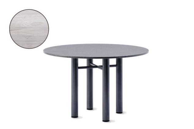 Modern Table de jardin ronde fonte d'acier Ø 115 cm