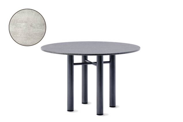 Modern Table de jardin ronde fonte d'acier Ø 115 cm