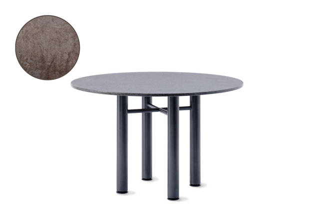 Modern Gartentisch rund Stahlguss Ø 115 cm