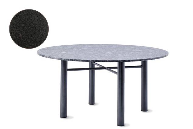Modern Gartentisch rund Stahlguss 133x133 cm
