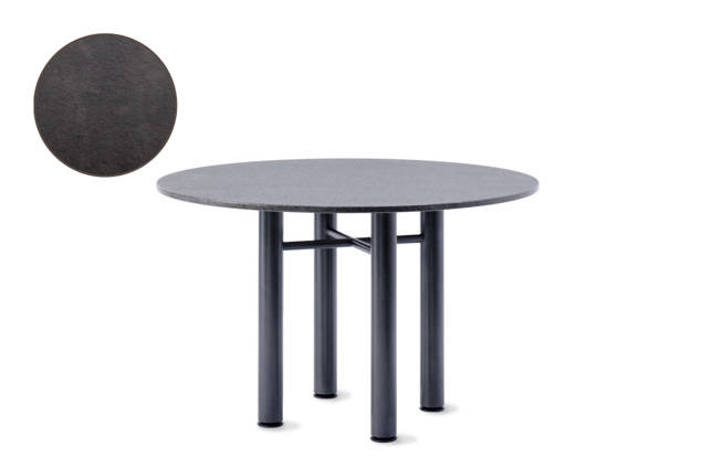 Modern Gartentisch rund Stahlguss Ø 129 cm
