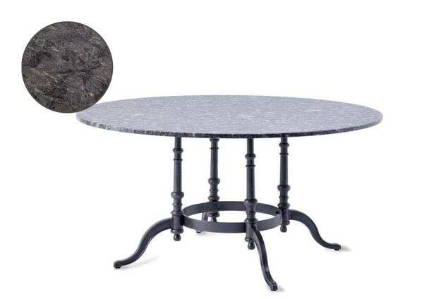 Nostalgie Gartentisch rund Stahlguss 134x134 cm