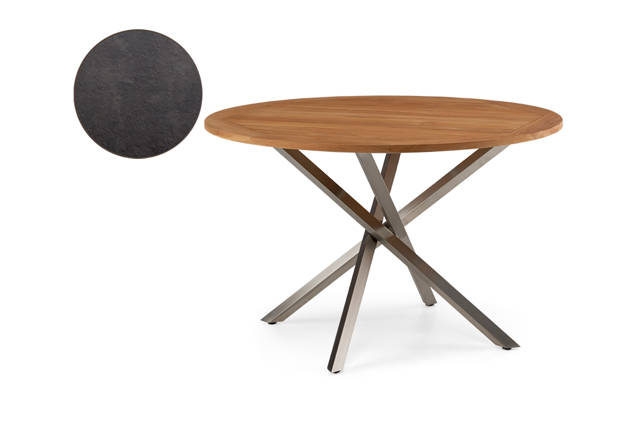 Alaska Table de jardin ronde acier inoxydable Ø115 cm
