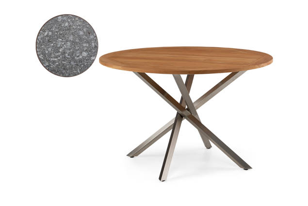 Alaska Table de jardin ronde acier inoxydable Ø115 cm