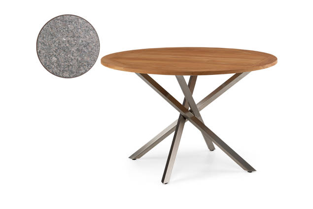 Alaska Table de jardin ronde acier inoxydable Ø115 cm
