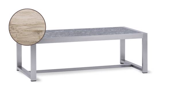 Rubin Table de salon acier inoxydable 55x110 cm