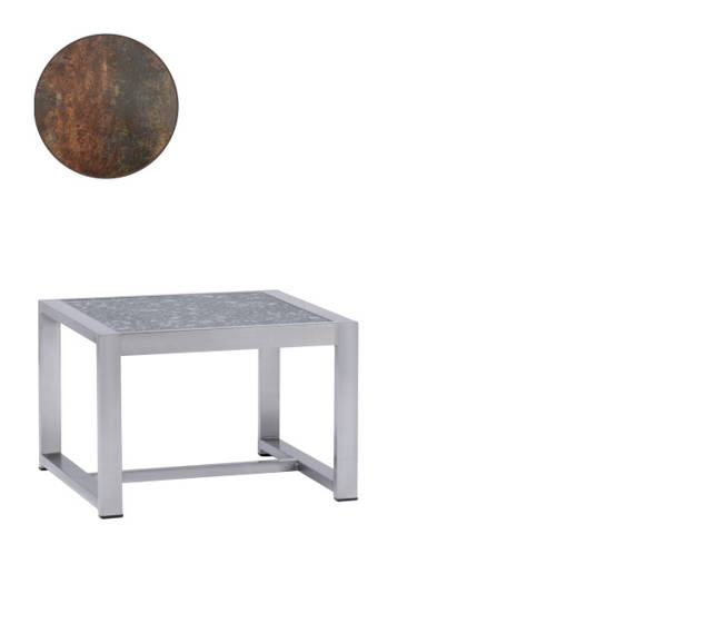 Rubin Table de salon acier inoxydable 55x50 cm