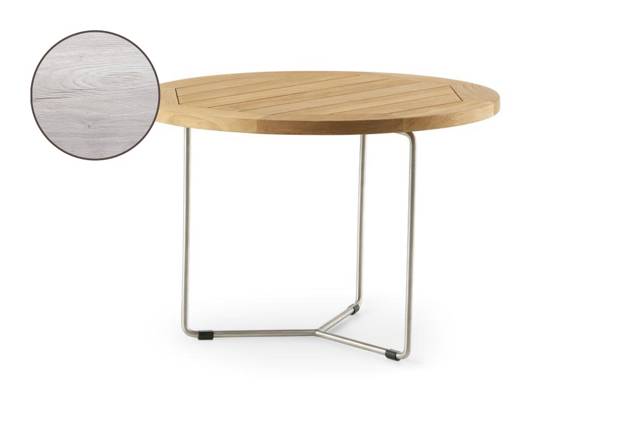 Rügen Loungetisch rund Edelstahl, Höhe 40 cm Ø 70 cm