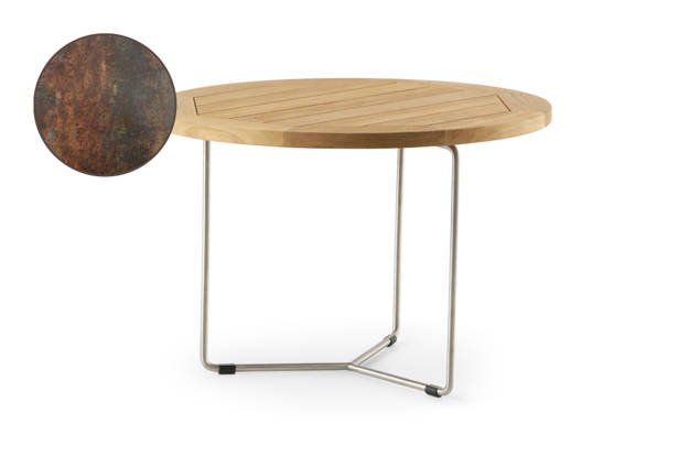 Rügen Table de salon ronde acier inoxydable Ø 80 cm