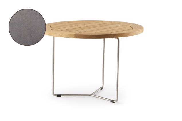 Rügen Table de salon ronde acier inoxydable Ø 80 cm