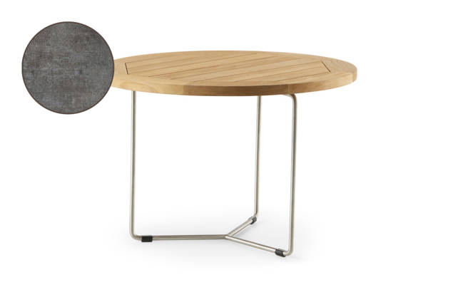 Rügen Table de salon ronde acier inoxydable Ø 70 cm