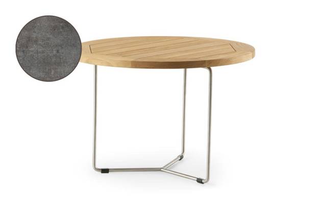 Rügen Loungetisch rund Edelstahl, Höhe 45 cm Ø 80 cm