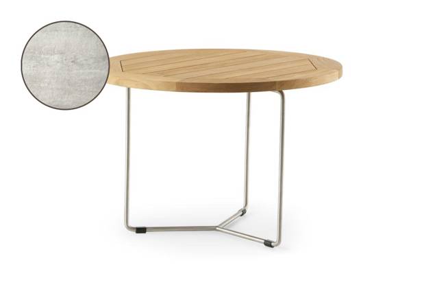 Rügen Loungetisch rund Edelstahl, Höhe 45 cm Ø 80 cm