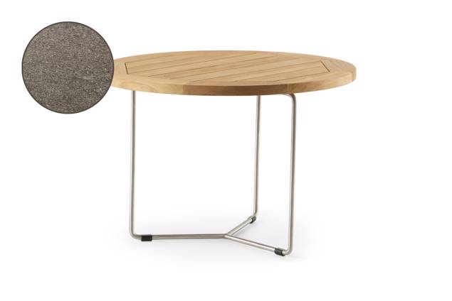 Rügen Table de salon ronde acier inoxydable Ø 90 cm