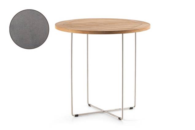 Rügen Table de salon ronde acier inoxydable Ø 90 cm