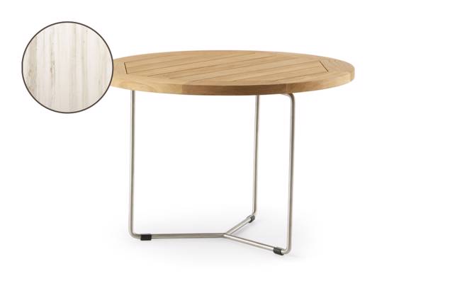 Rügen Table de salon ronde acier inoxydable Ø 80 cm