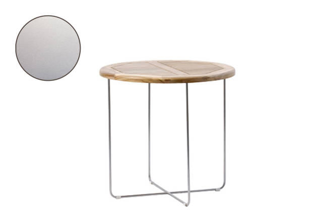 Rügen Table de salon ronde acier inoxydable Ø 80 cm