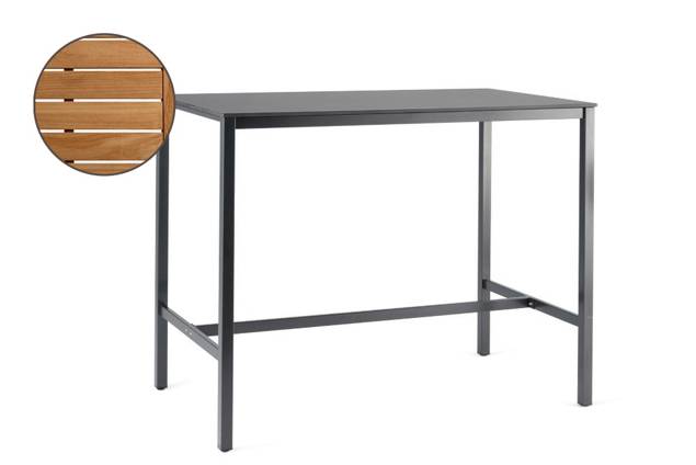 Schilthorn Table de bar acier inoxydable 120x80 cm