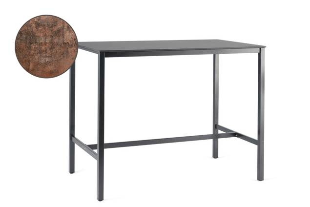 Schilthorn Table de bar acier inoxydable 140x80 cm