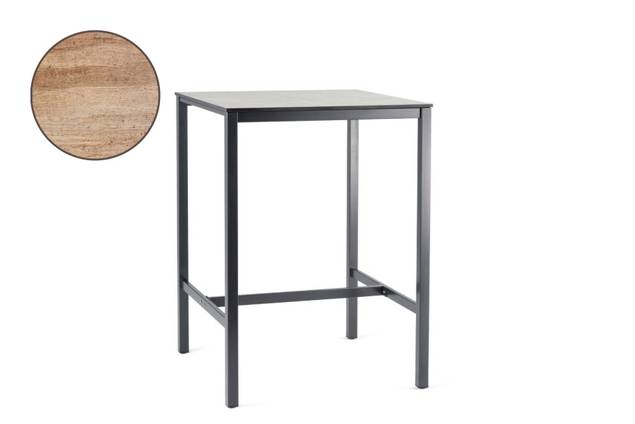 Schilthorn Bartisch Edelstahl 80x80 cm