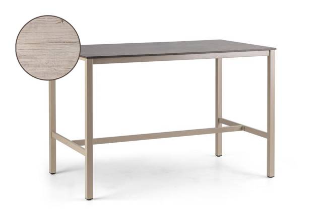 Schilthorn Table de bar acier inoxydable 140x90 cm