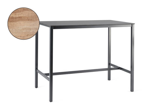 Schilthorn Table de bar acier inoxydable 140x80 cm