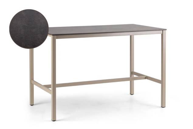 Schilthorn Table de bar acier inoxydable 140x80 cm